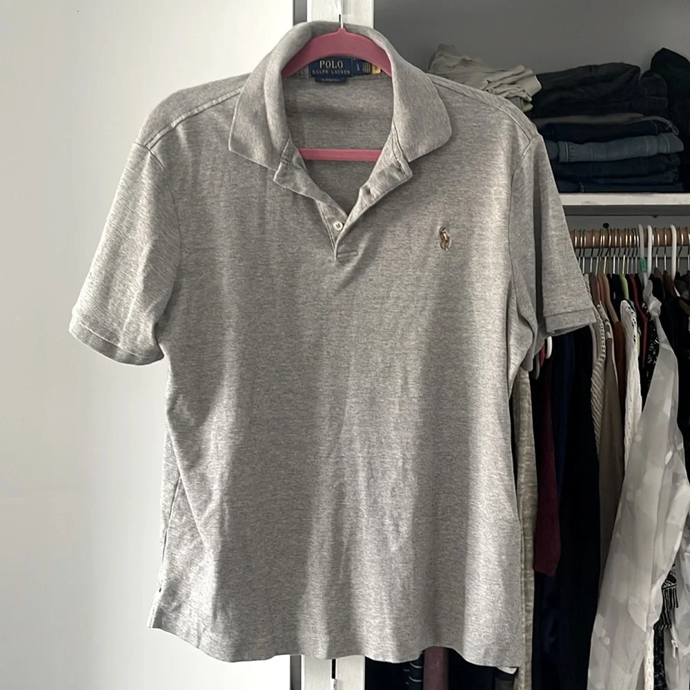 Men’s Ralph Lauren classic grey polo shirts